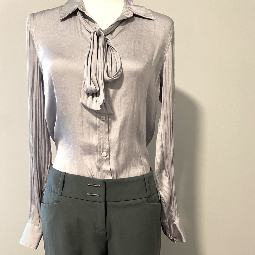 Silver silk blouse